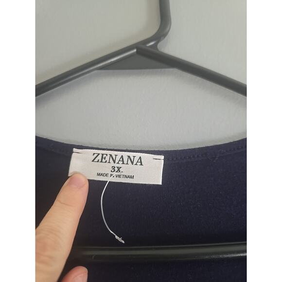 Zenana Navy Blue Henley Tie Waist One Piece Short Sleeve Jumper Womans Size 3X - Picture 5 of 6